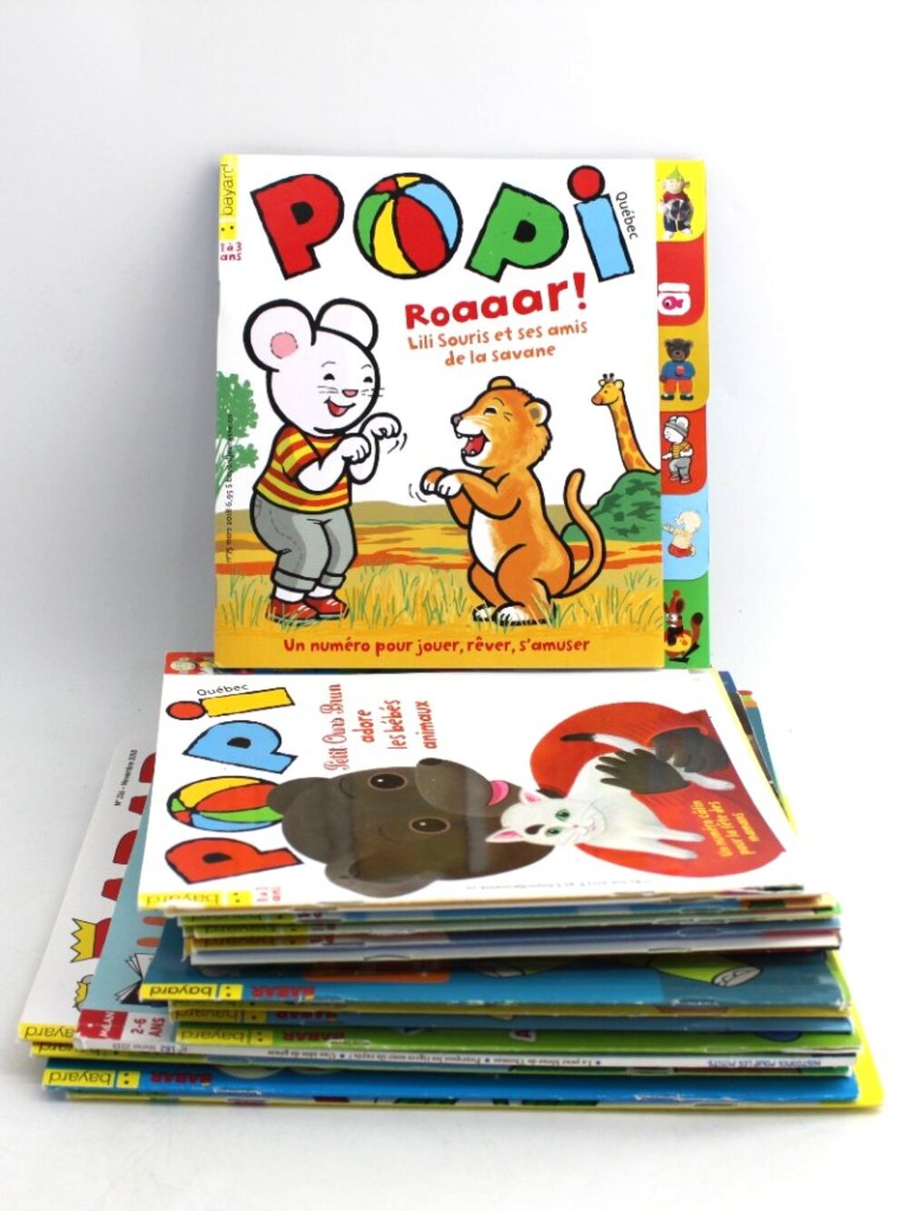 Lot of 23 Magazines Popi, Babar Enfants Learning French 1-5 Years